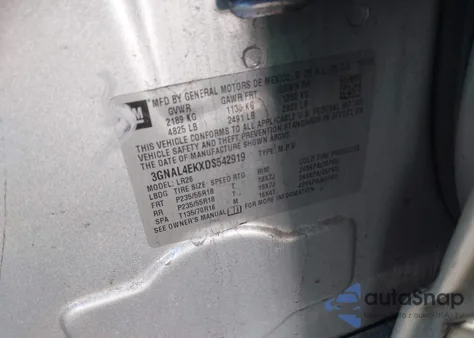 2013 Chevrolet Captiva Sport Ltz z USA, uszkodzony, nr VIN 3GNAL4EKXDS542919